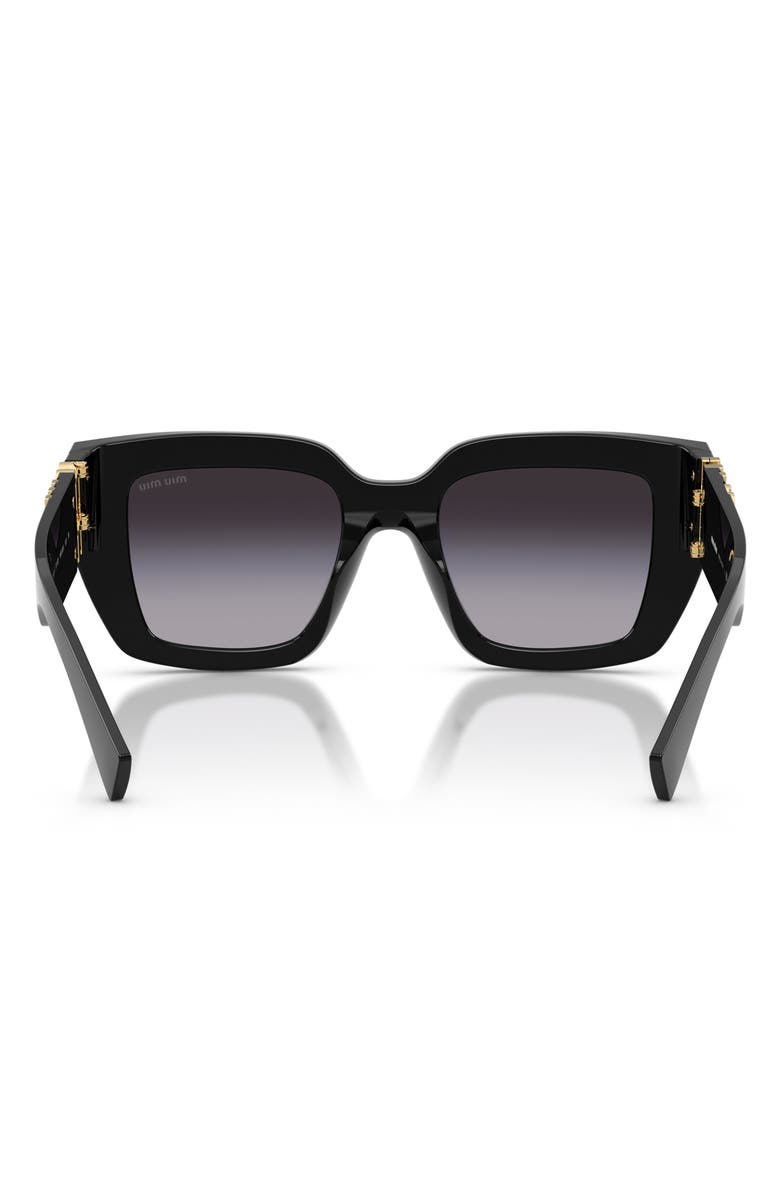 Miu Miu 51mm Square Gradient Sunglasses, Alternate, color, Black / Gradient Grey