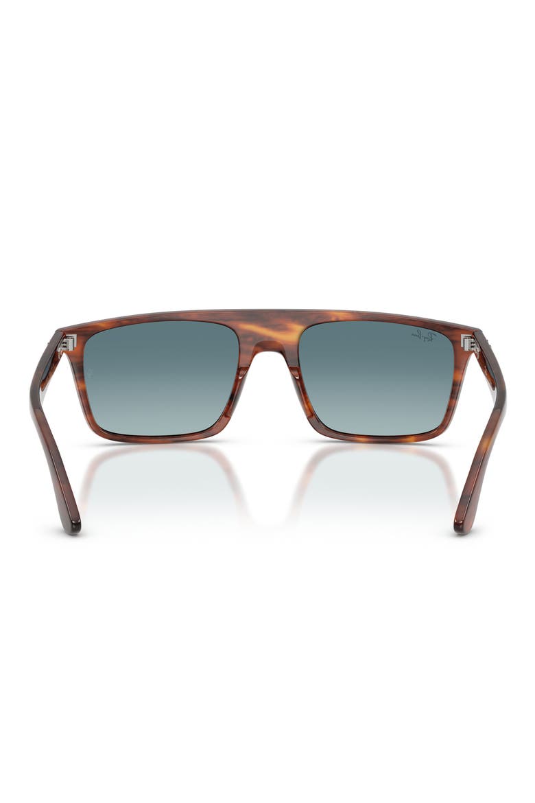 57mm Gradient Square Sunglasses, Alternate, color, STRIPED HAVANA / BLUE GREY