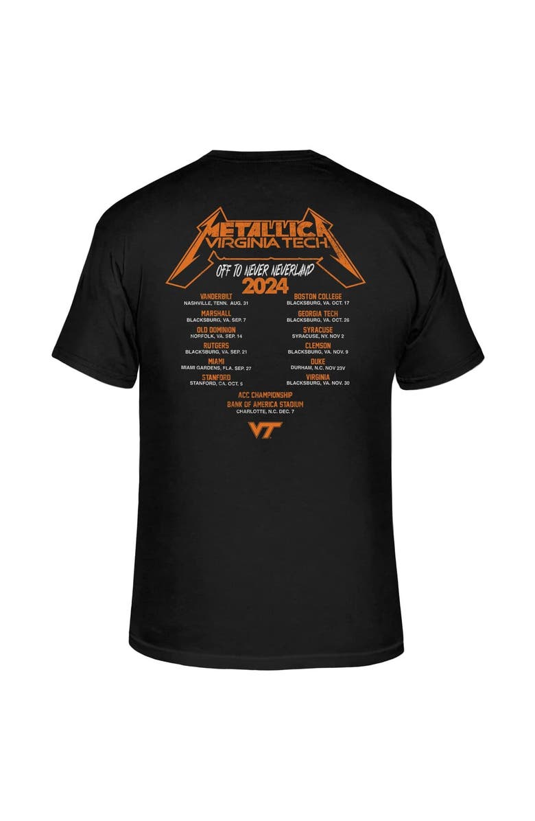 Retro Brand Men's Original Retro Brand Black Virginia Tech Hokies Metallica Retro T-Shirt, Alternate, color, Black