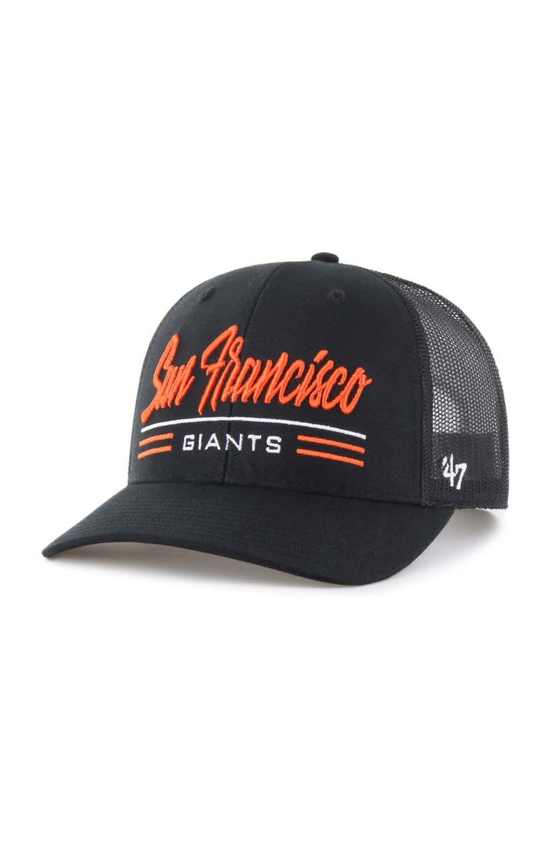 '47 Men's '47 Black San Francisco Giants Garner Trucker Adjustable Hat, Main, color, Black