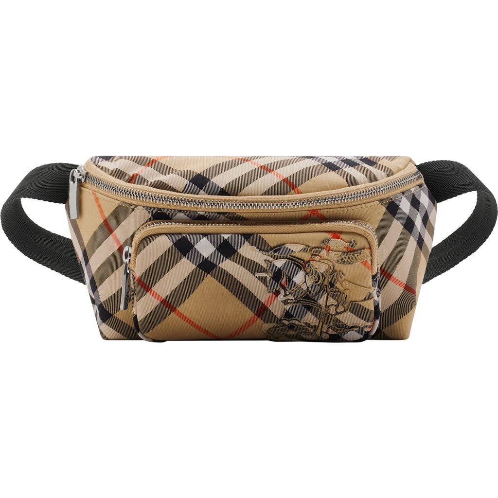 Burberry Small Checked Belt Bag In Sand