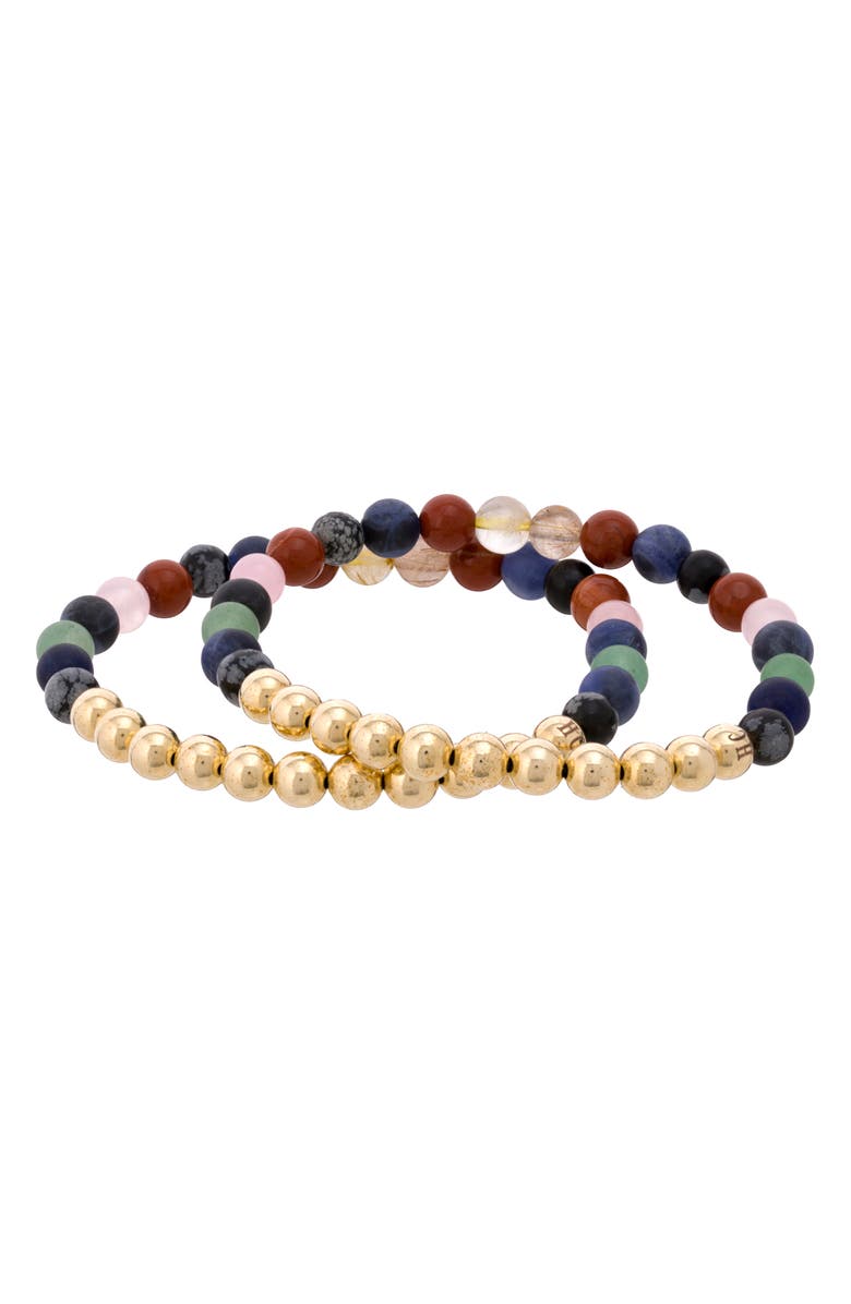The Healer’s Collection N32 Emotional Eating Set of 2 Healer's Bracelets, Alternate, color, Yellow Gold