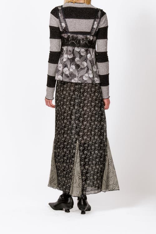 Shop Anna Sui Beardsley Combo Maxi Skirt In Black Multi