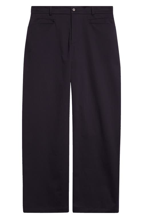 De Bonne Facture Wide Leg Brushed Cotton Work Pants In Navy