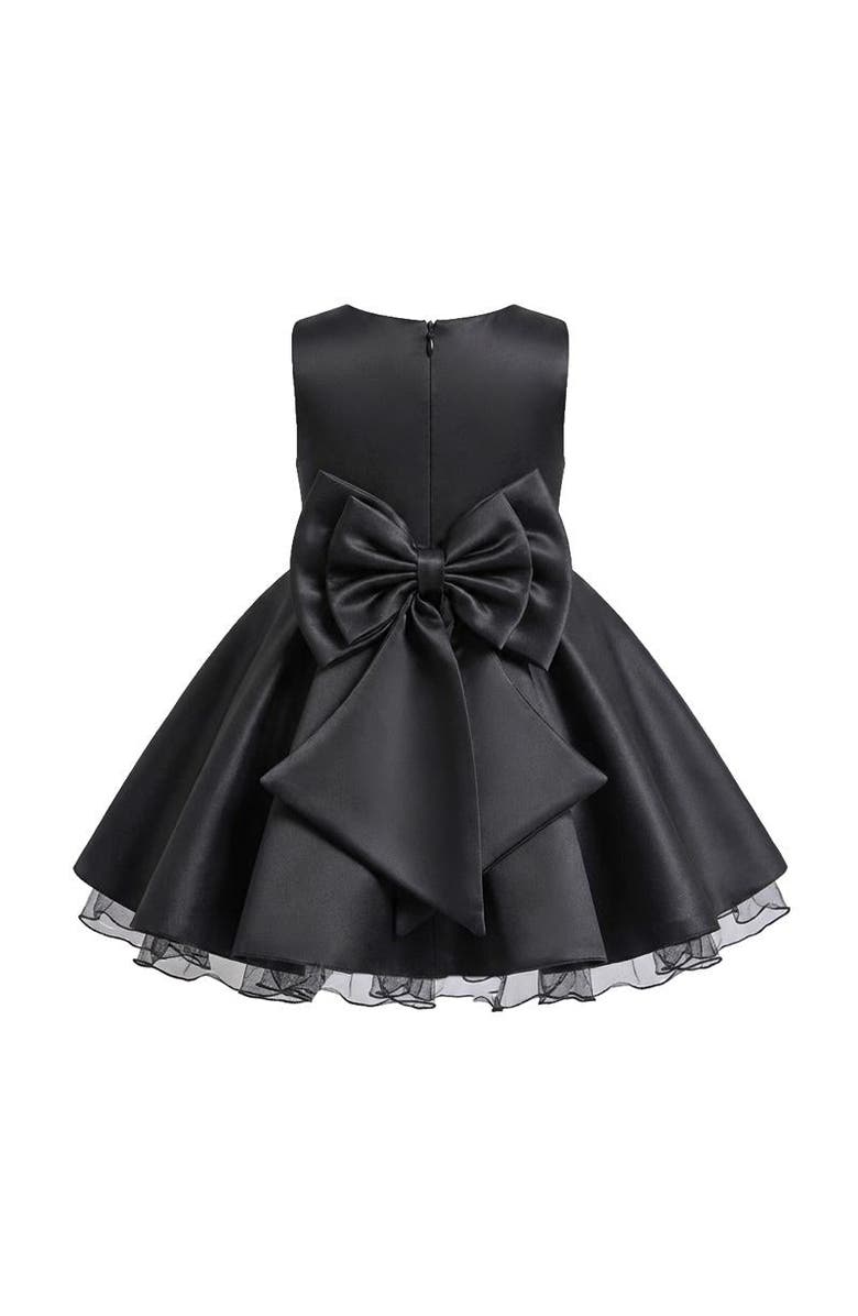 Tulleen Bow Waist Dress, Alternate, color, Black