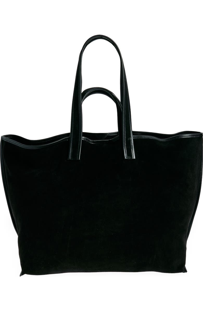 KASSL Large Contrast Trim Suede Tote, Main, color,