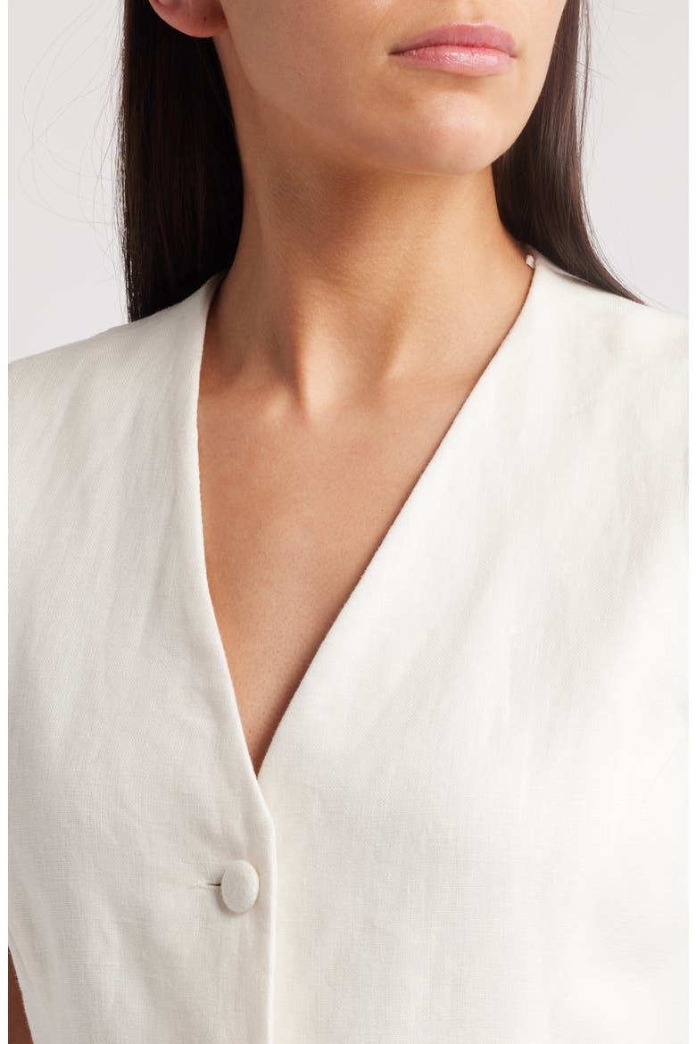 Eloise Linen Minidress, Alternate, color, WHITE