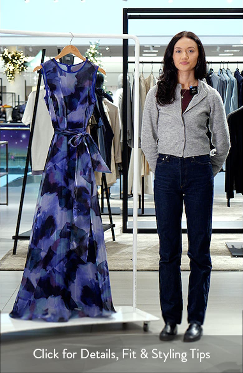 Abstract Print Sleeveless A-Line Gown, sales video thumbnail