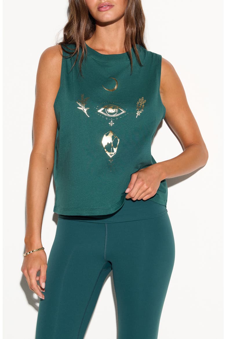 Moonlit Alchemy Vibe Graphic Tank, Main, color, EVERGREEN