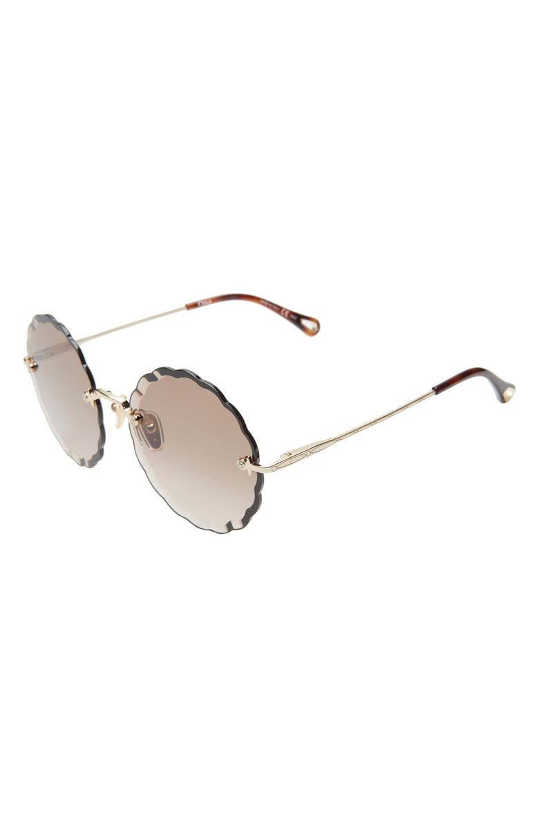 Chloé 60mm Gradient Round Sunglasses, Alternate, color, 