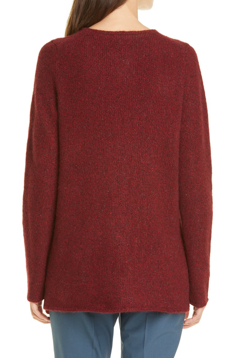 Donegal Cashmere Crewneck Sweater, Alternate, color, CHERRY