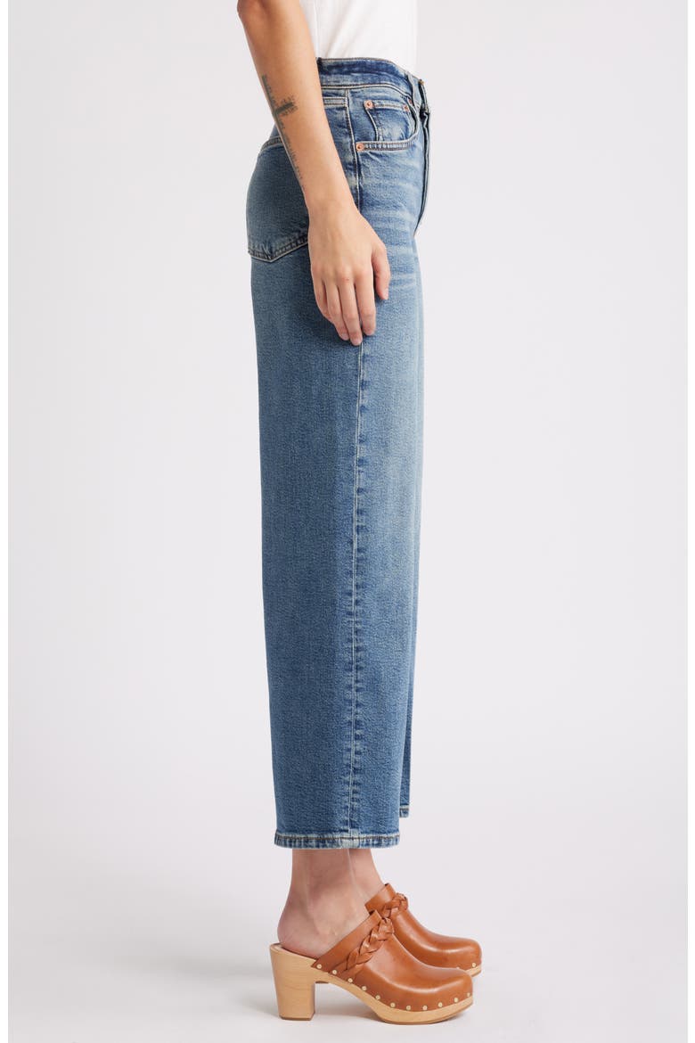 High Waist Crop Wide Leg Jeans, Alternate, color, CRAFTED INDIGO