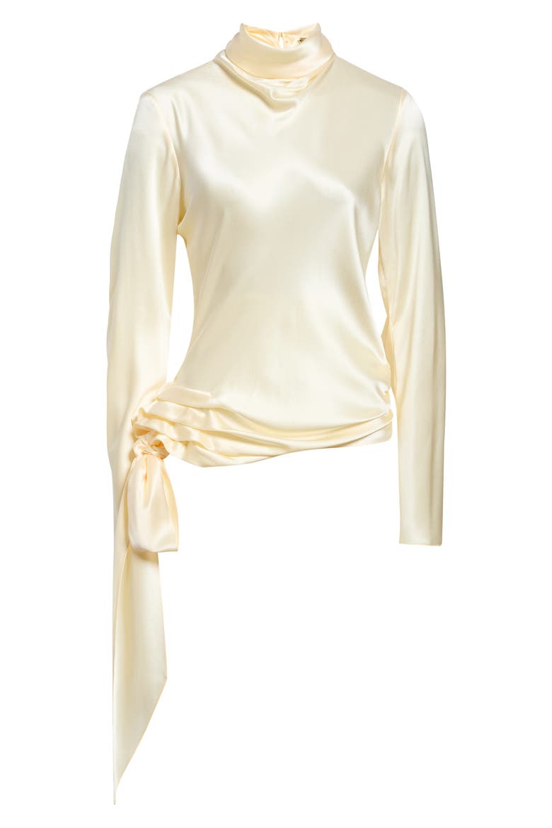 Ornella Draped Silk Georgette Top, Alternate, color, CREAM