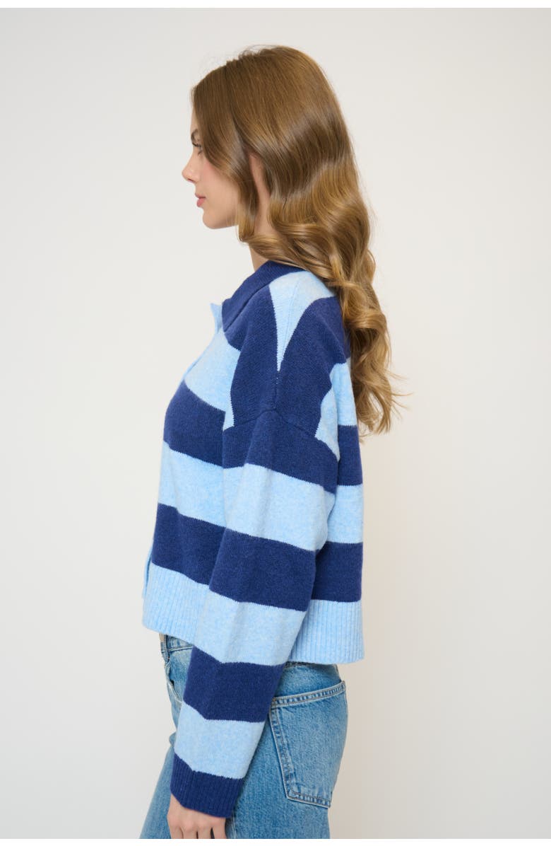 Central Park West Wyatt Striped Rugby Sweater, Alternate, color, 