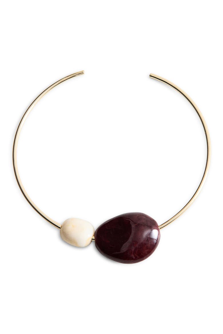 Rigid Bead Choker Necklace, Main, color, GOLD