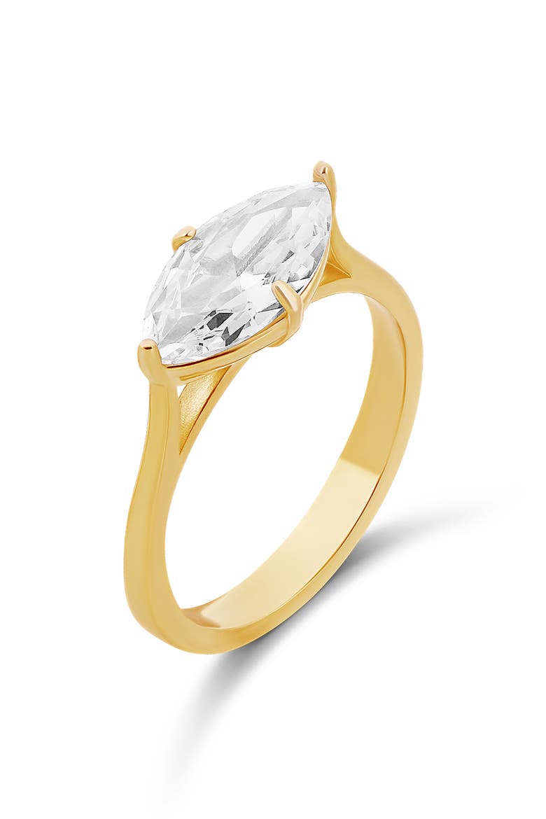 Marquis Cut Cubic Zirconia Cocktail Ring, Main, color, GOLD