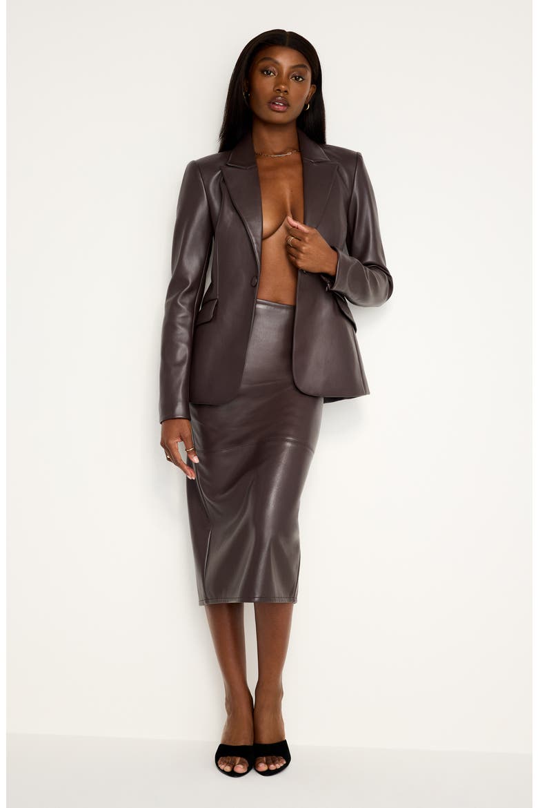 Better Than Faux Leather Midi Pencil Skirt, Alternate, color, BARK003