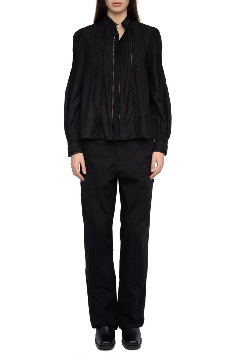 Zadig & Voltaire Timz Tomboy Button-Up Shirt, Alternate, color, Black