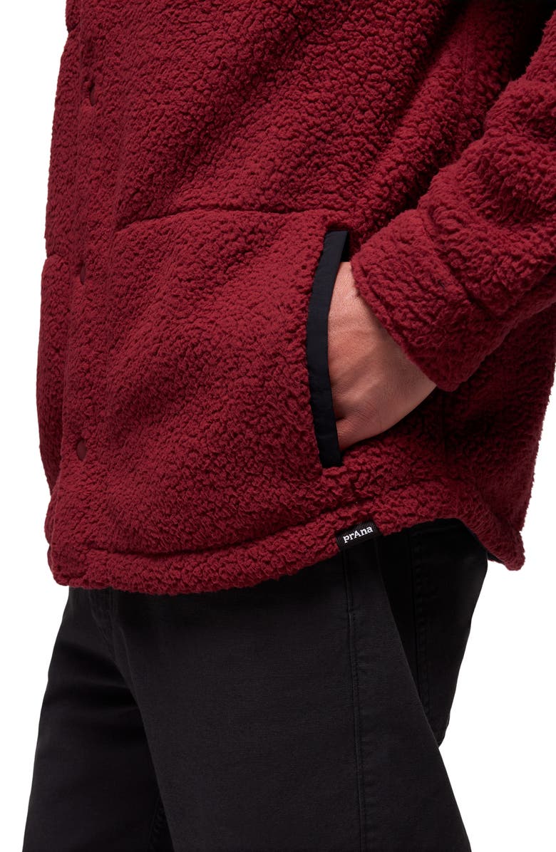 prAna Encinitas Fleece Shirt Jacket, Alternate, color, Retrograde