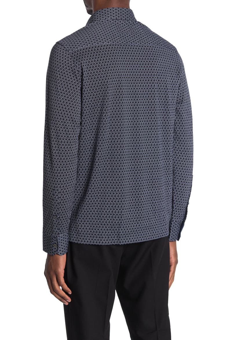 Geo Print Shaped Fit Shirt, Alternate, color, MIDNIGHT