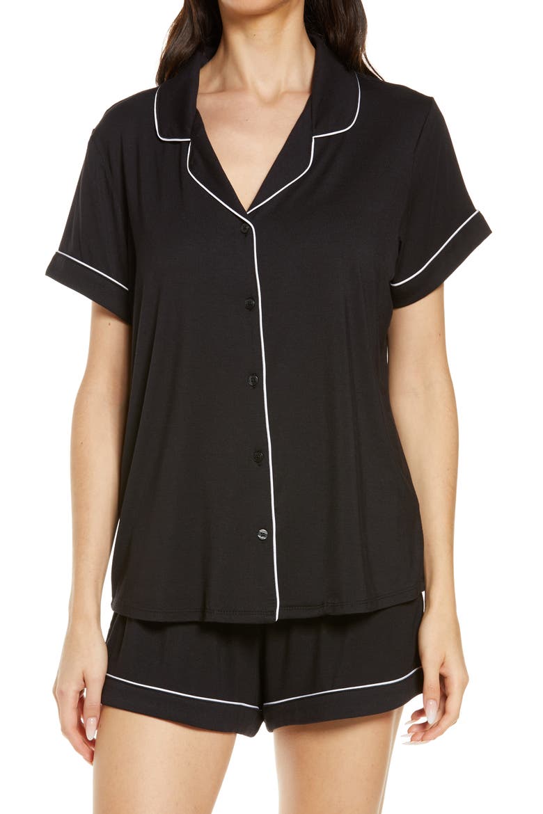 Moonlight Eco Short Pajamas, Main, color, BLACK
