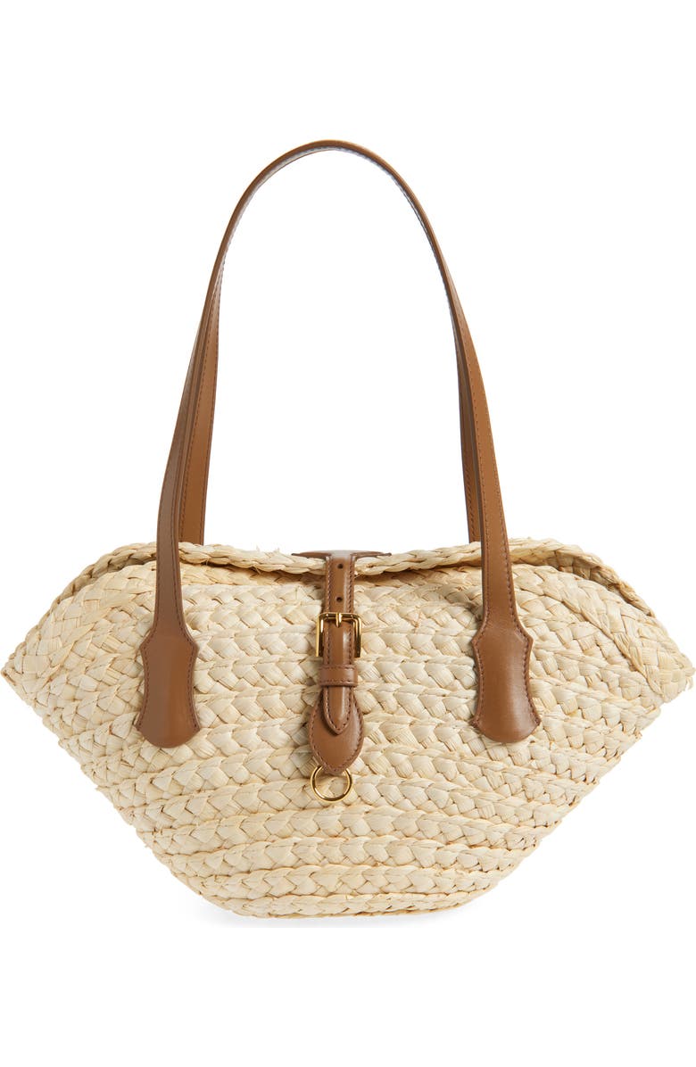 Dolce&Gabbana Capri Crocheted Corn Husk Tote, Main, color, 8Z096 Naturale/ Caramello