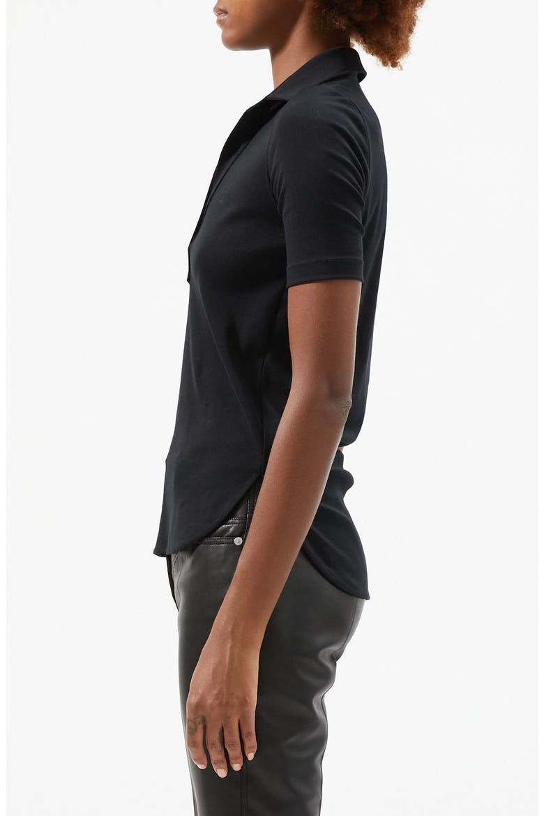Skinny Cotton Polo, Alternate, color, BLACK