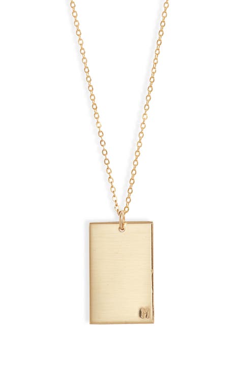 Goldie Initial Tag Pendant Necklace