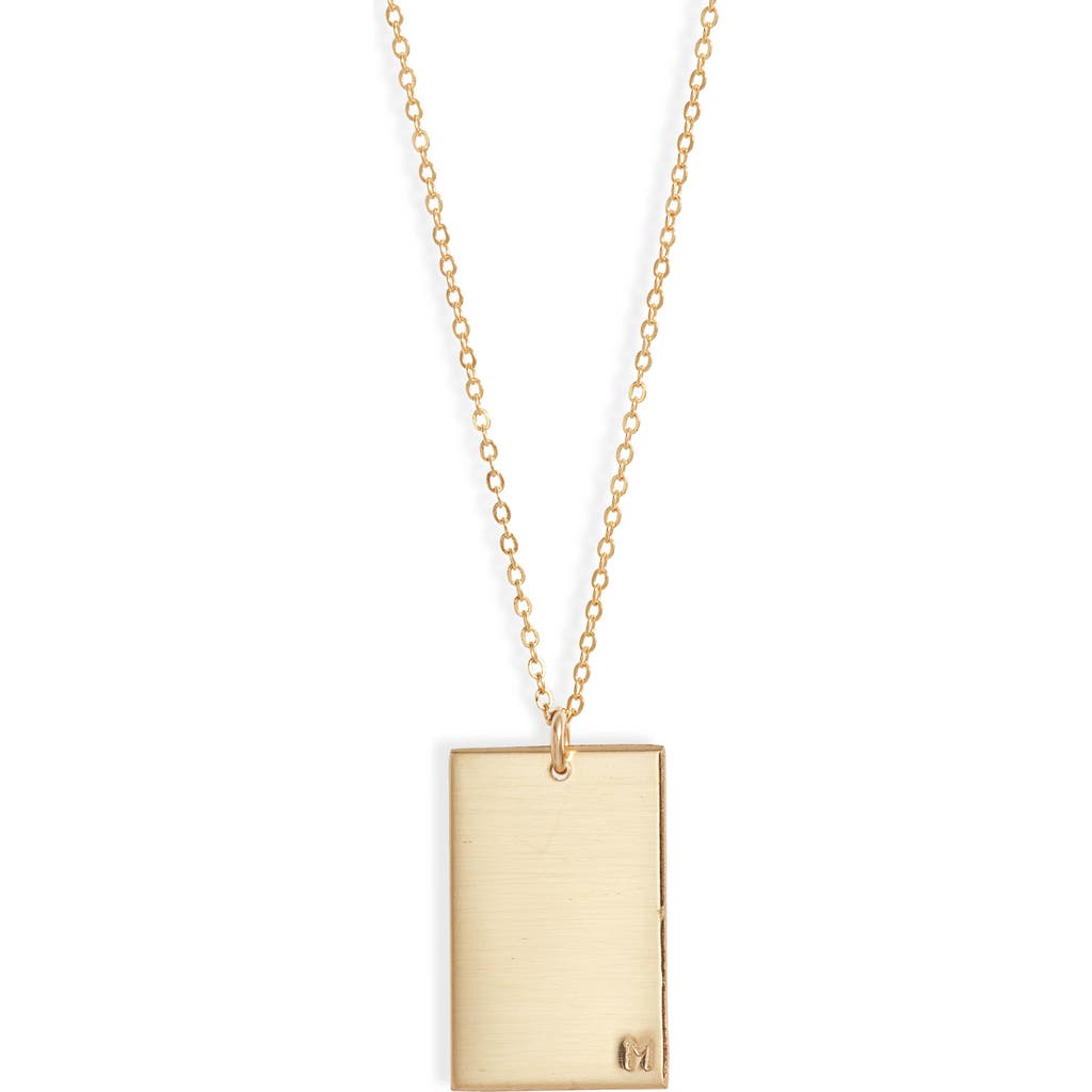 Set & Stones Goldie Initial Tag Pendant Necklace In Gold