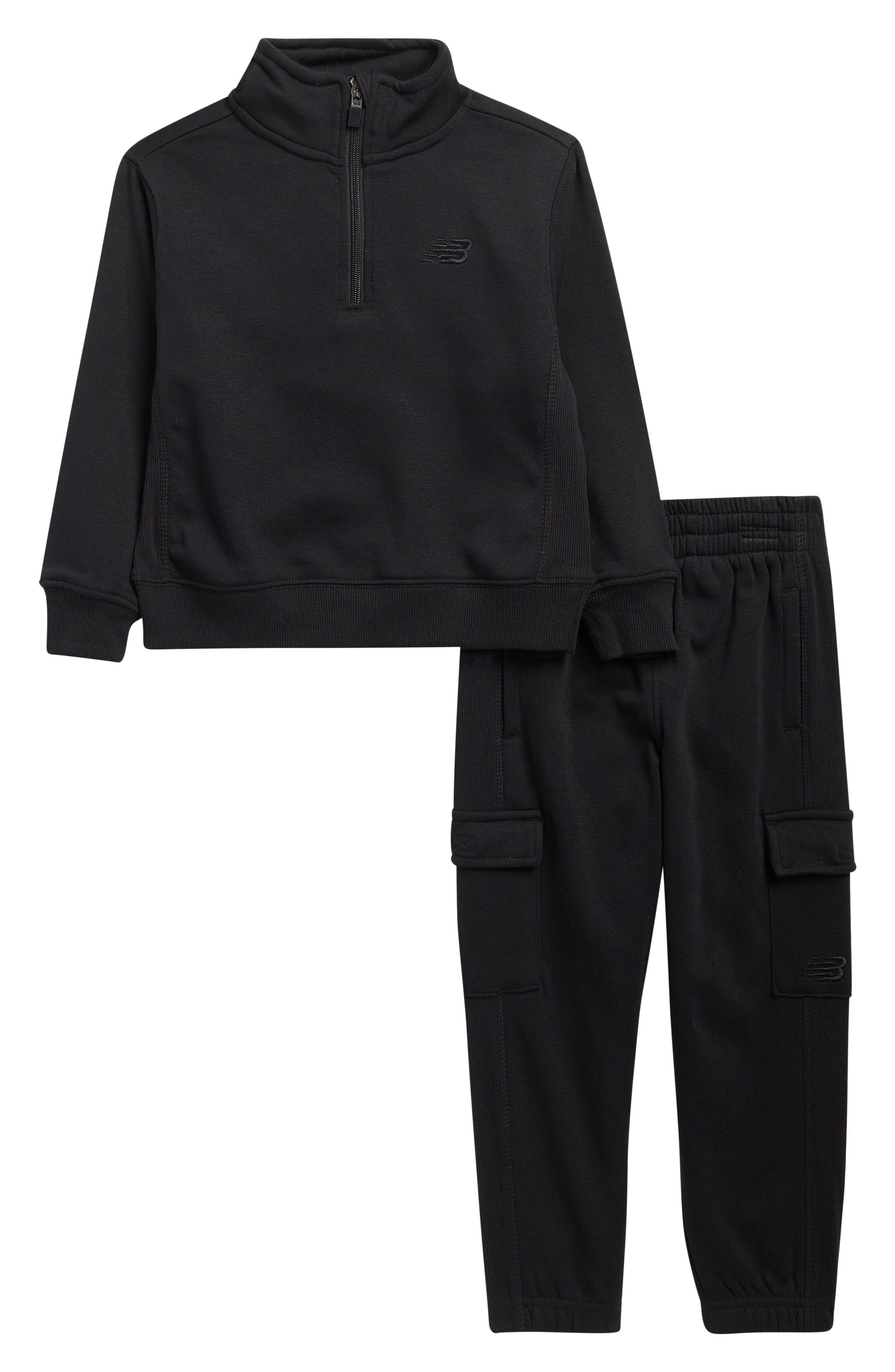 New Balance Kids' Fleece Half Zip Sweatshirt & Cargo Joggers Set