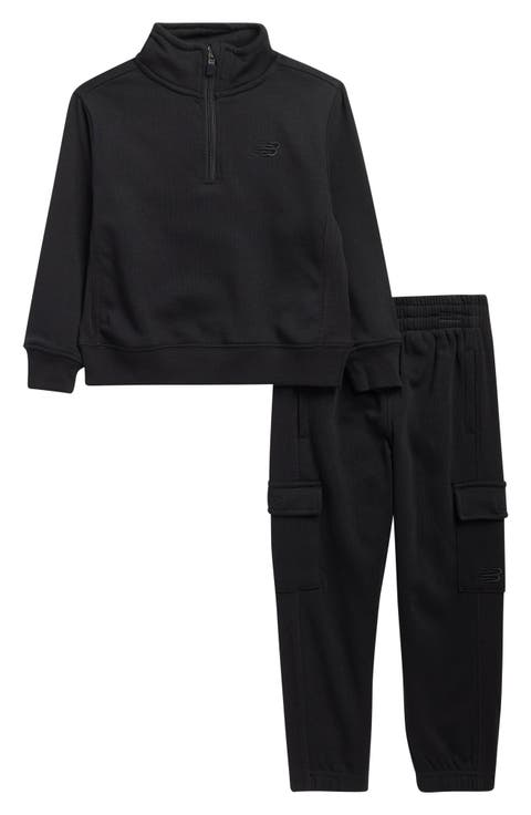 Kids' Fleece Half Zip Sweatshirt & Cargo Joggers Set (Little Kid)
