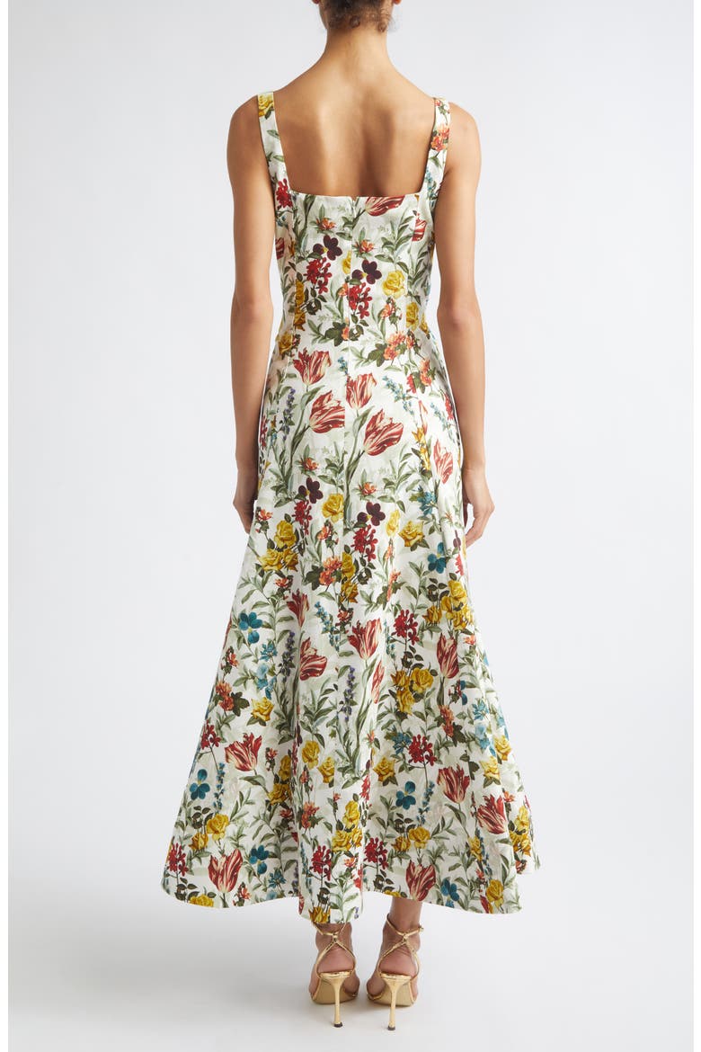 Polly Floral Linen Blend Maxi Dress, Alternate, color, DESERT SPRIGS VANILLA