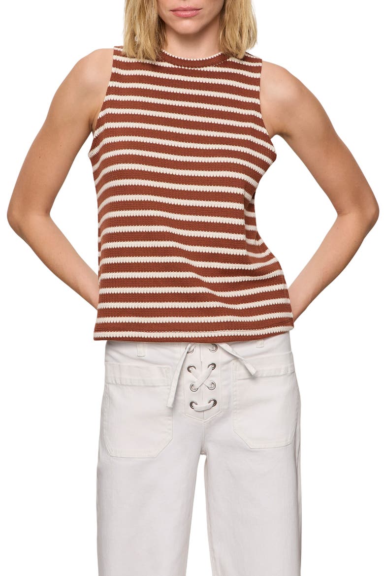Campari Stripe Tank, Main, color, CLAY BROWN