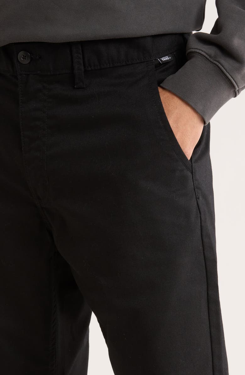 Vans Authentic Relaxed Flat Front Stretch Chinos, Alternate, color, Black
