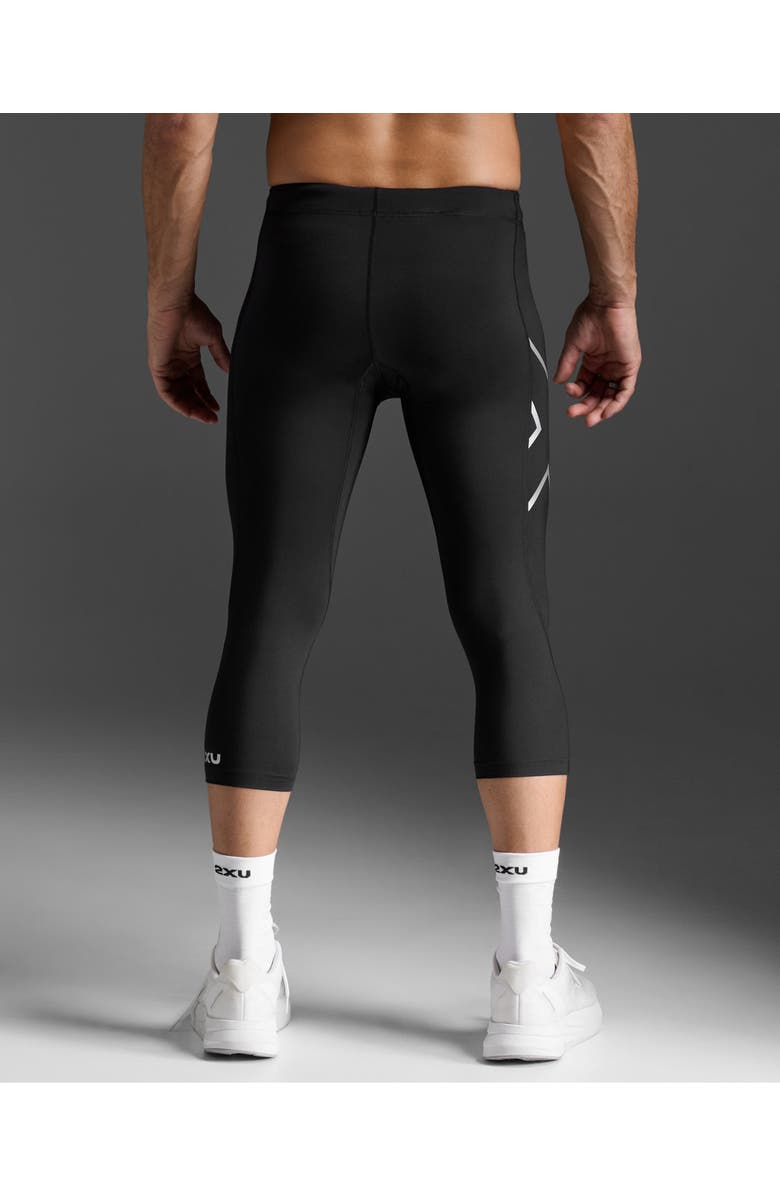 2XU Core Compression 3/4 Tights, Alternate, color, Black/Silver