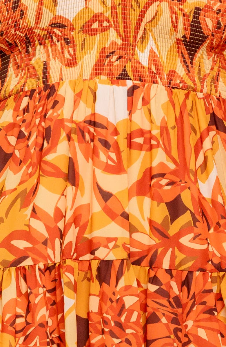 FLYING TOMATO Long Sleeve Babydoll Dress, Alternate, color, Rust