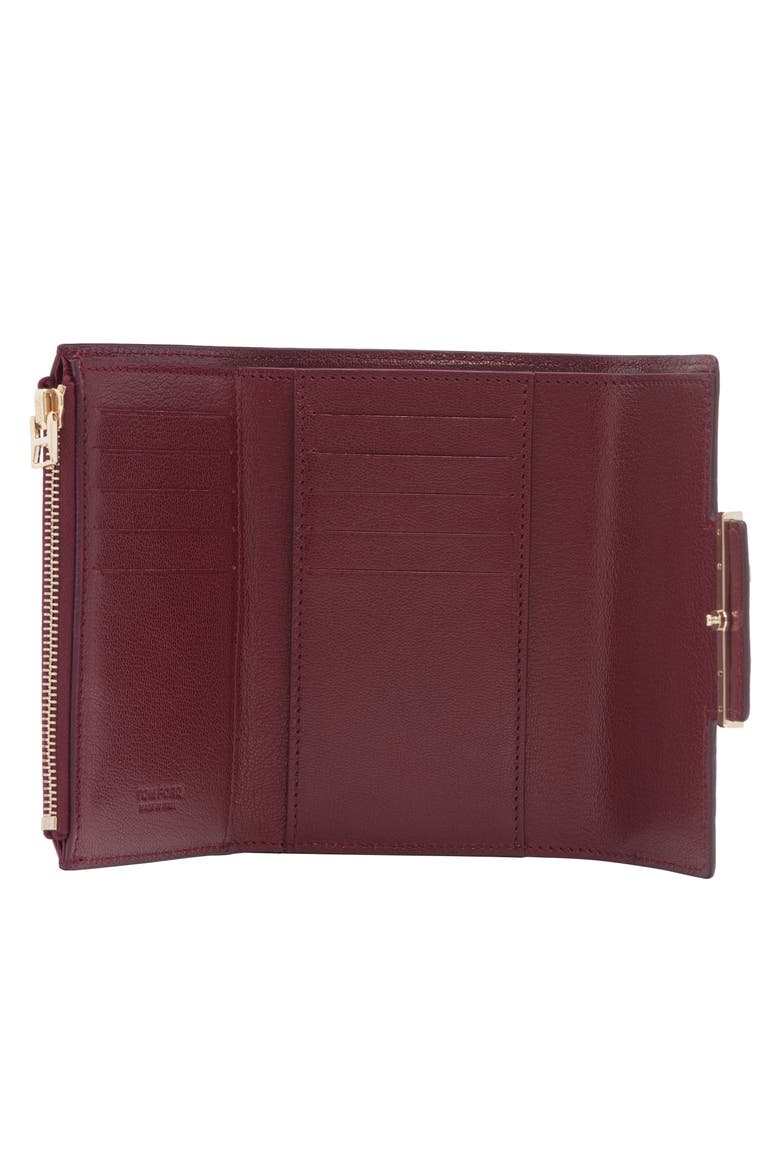 Double T Leather Wallet, Alternate, color, RUBY RED