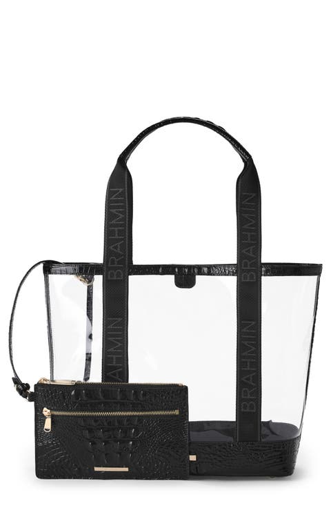 Brooke Clear Croc Embossed Leather Tote