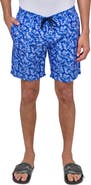 Brooklyn Brigade Slim Fit Abstract Leaf Swim Trunks