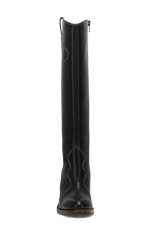 Frye Corinne Knee High Western Boot In Black