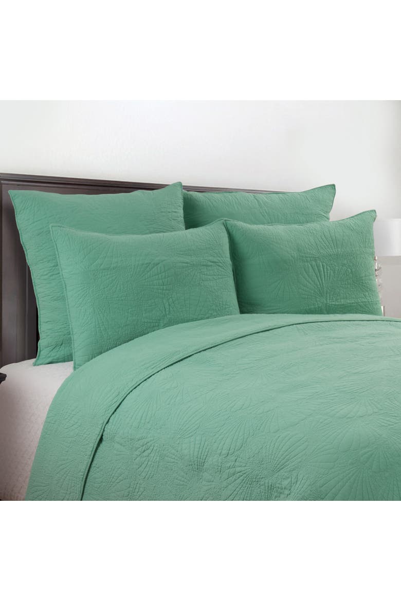 Scallop Shell Euro Sham, Alternate, color, Green