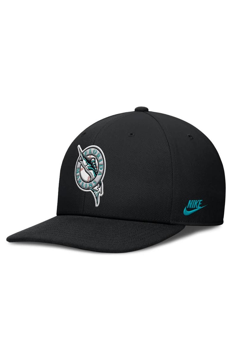 Nike Men's Nike Black Florida Marlins Pro Performance Snapback Hat, Alternate, color, Black