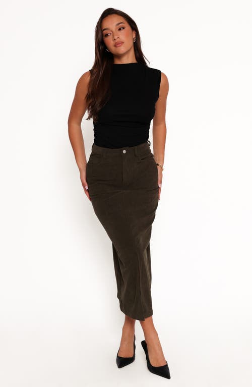 Petal And Pup Petal & Pup Myra Corduroy Midi Skirt In Brown