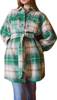 FLYING TOMATO Plaid Shirt Jacket