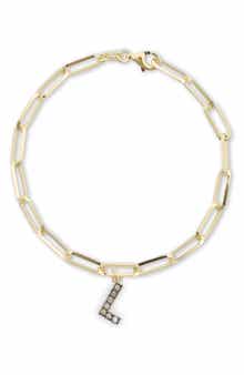 Diamond Initial Charm Bracelet