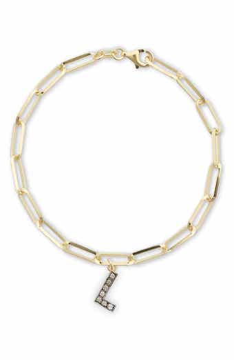 Diamond Initial Charm Bracelet