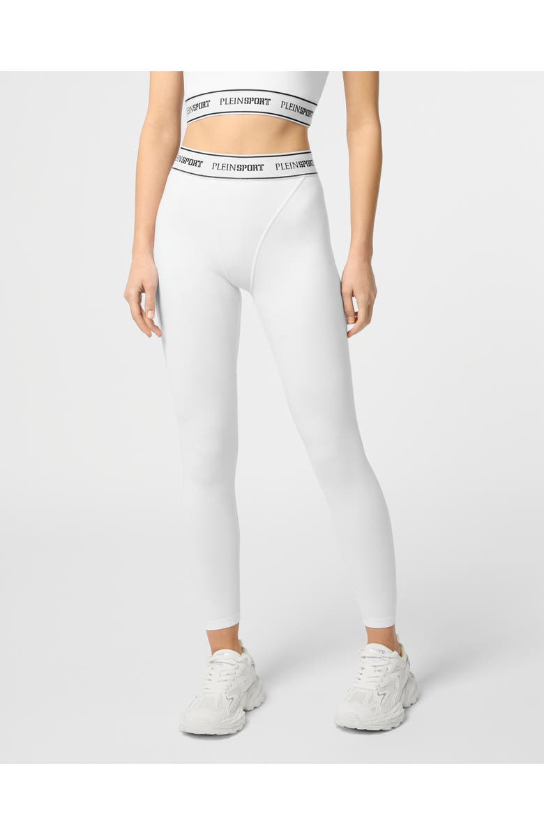 PLEIN SPORT Fleece Jogging Leggings Women, Main, color, White
