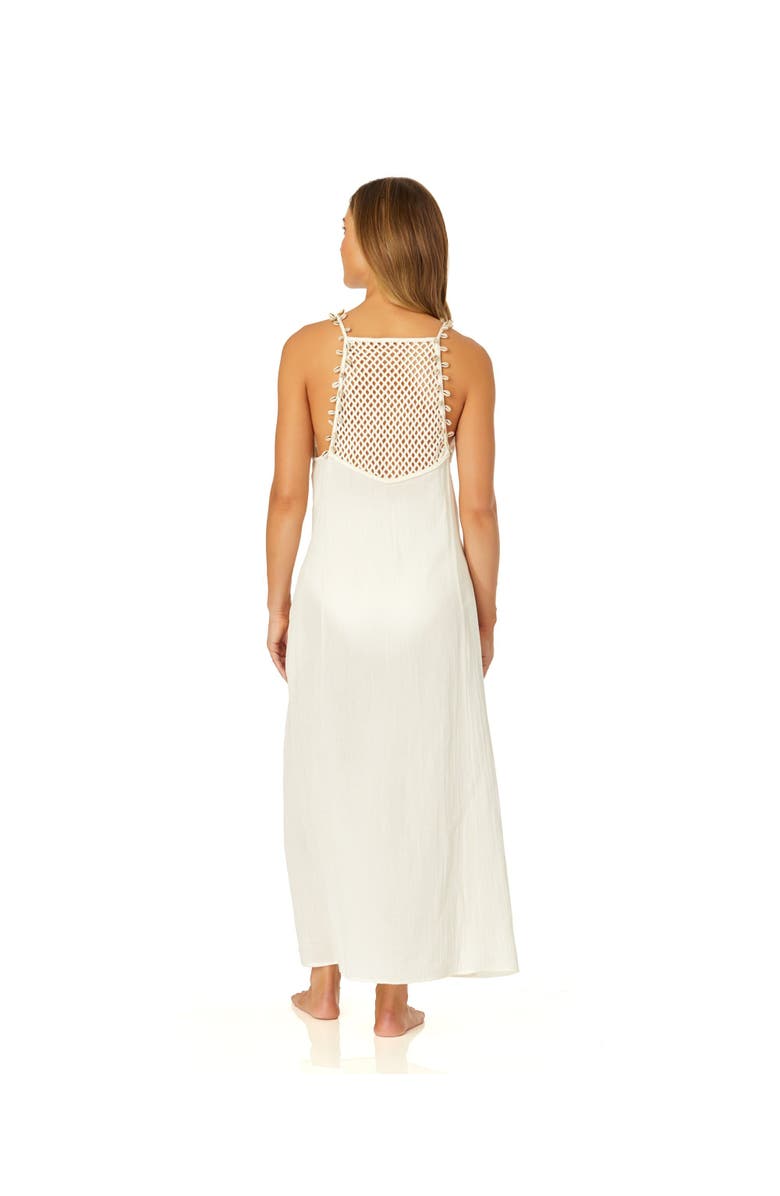 Anne Cole Women's V Neck Braided Shell Strap Cover Up, Alternate, color, Gardenia