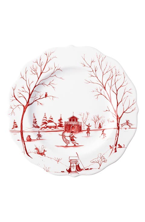 Country Estate Winter Frolic The Claus' Christmas Day Ruby Salad Plate