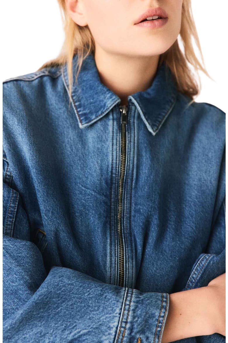 Denim bomber jacket, Alternate, color, Blue